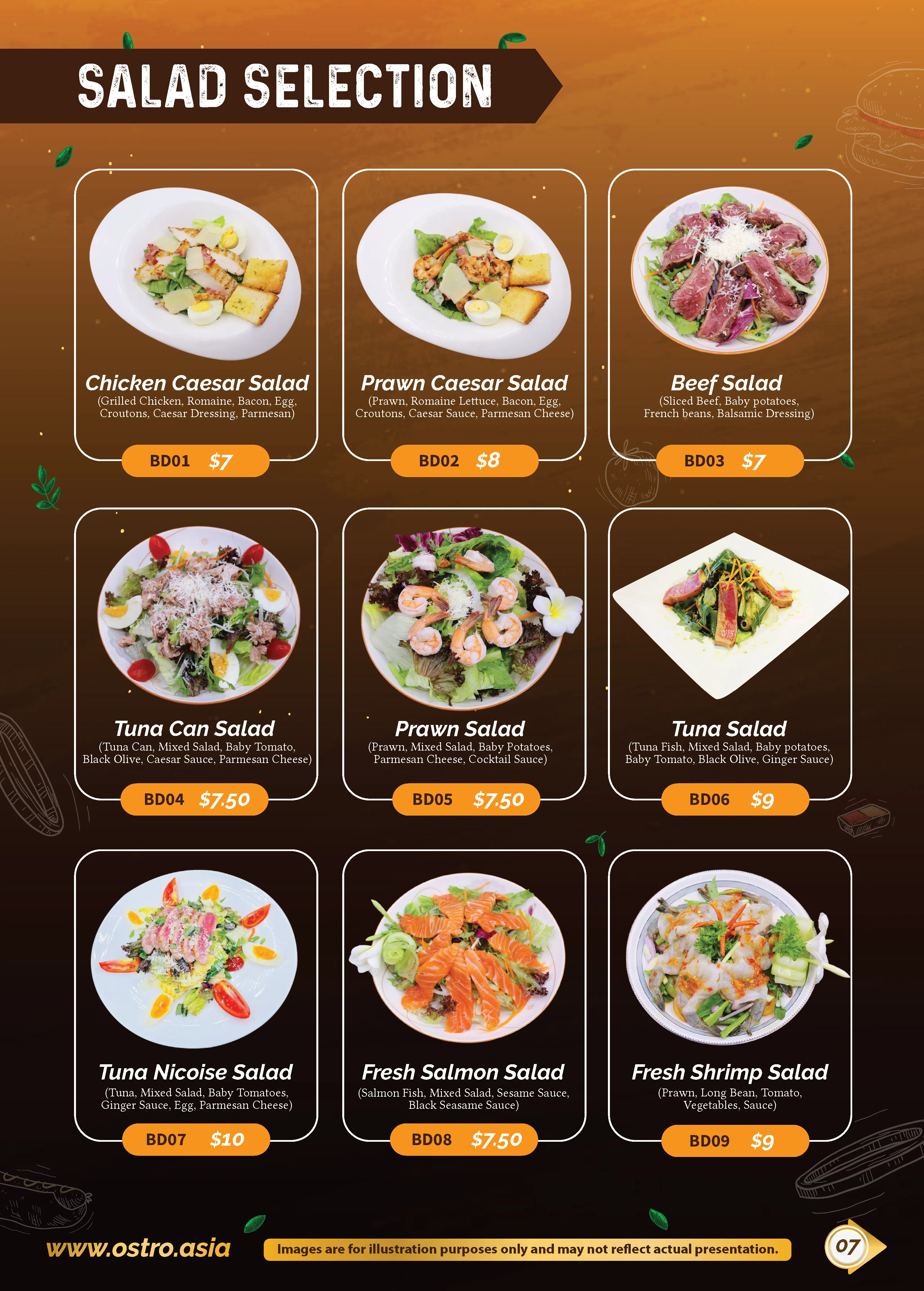 Salad Selection Menu 2